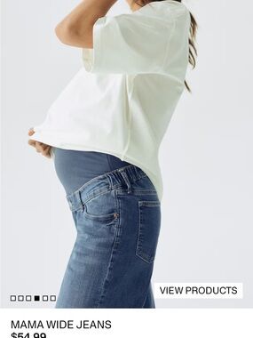 H&M Maternity Wide-Leg Jeans in Denim Blue